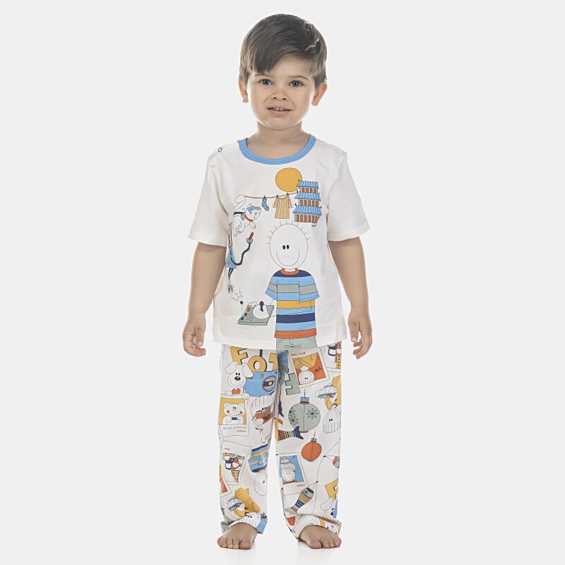 Pijama Masculino Baby Manga Curta e Calça