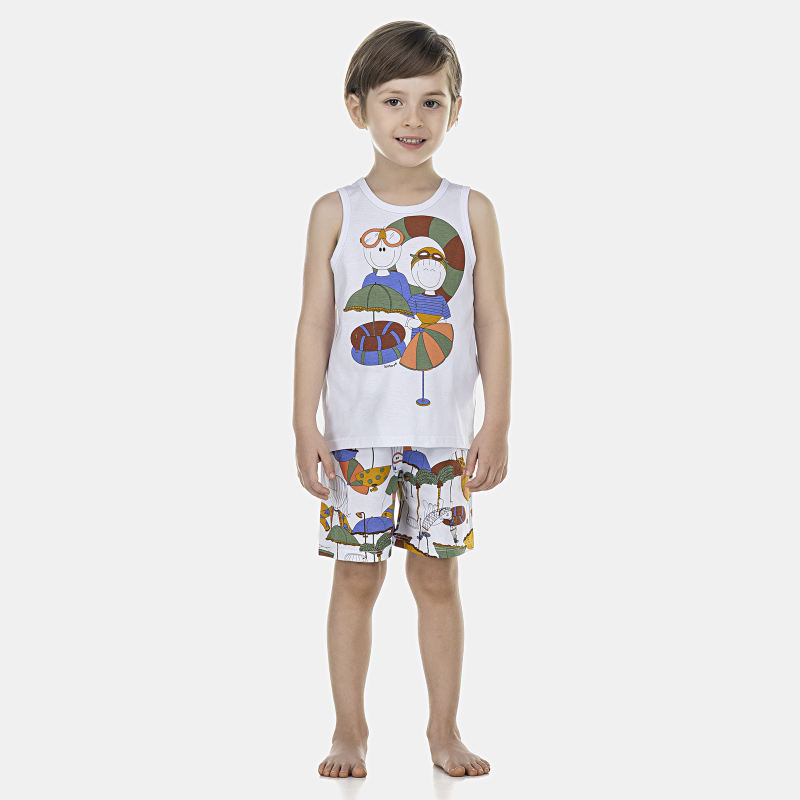 Pijama Masculino Baby Regata e Bermuda