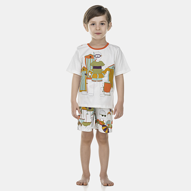 Pijama Masculino Baby Manga Curta e Bermuda