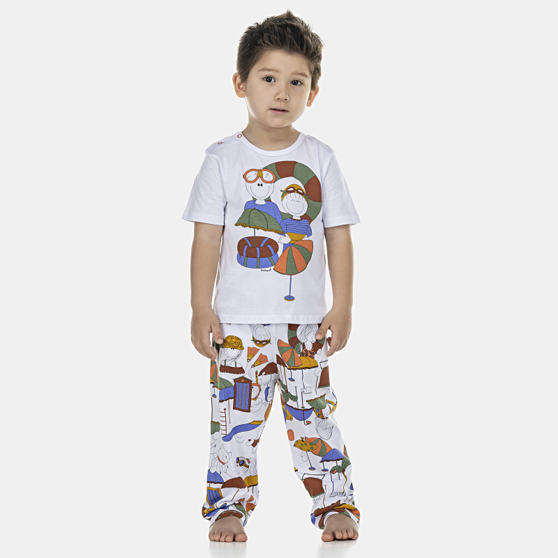 Pijama Masculino Baby Manga Curta e Calça