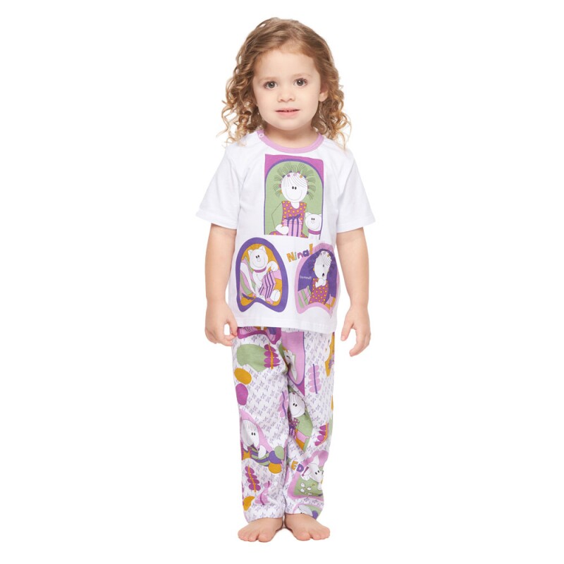 Conjunto Feminino Baby Manga Curta e Calça