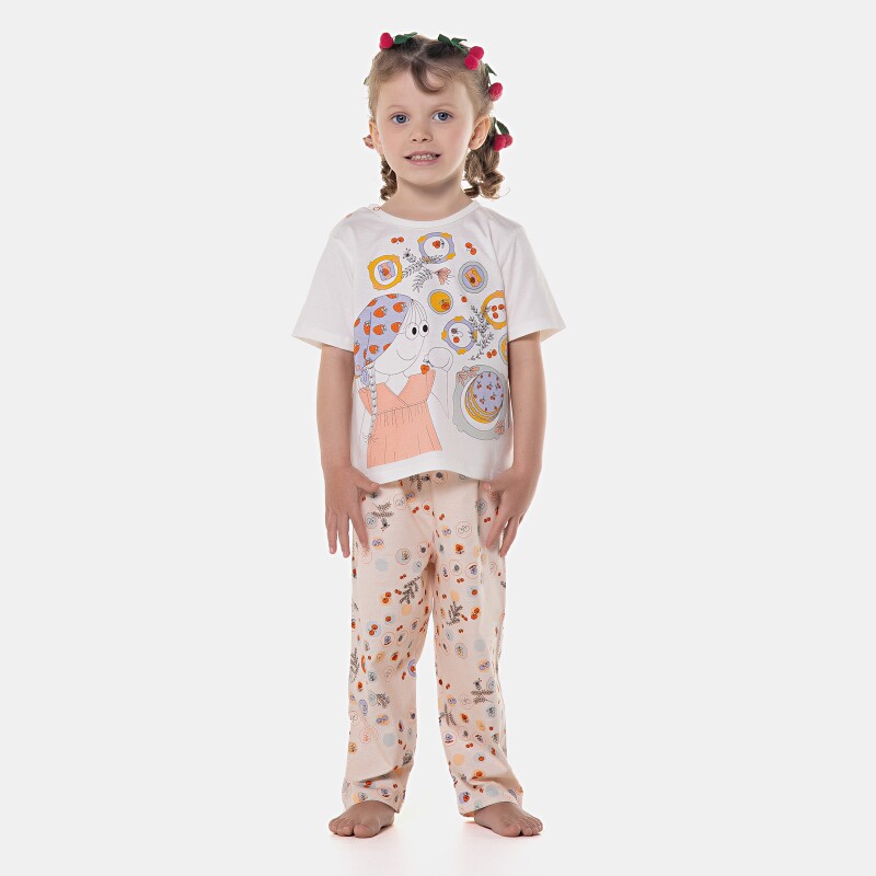 Sonhart Pijama Feminino Infantil manga curta e calça Annie