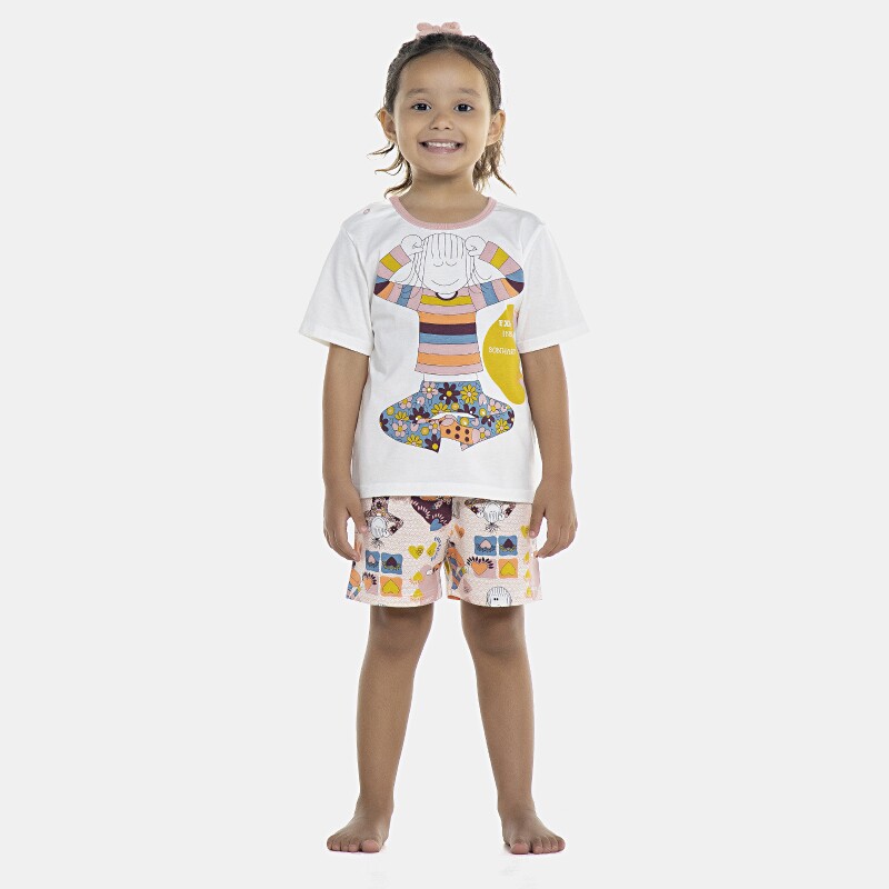 Pijama Feminino Baby Manga Curta e Short