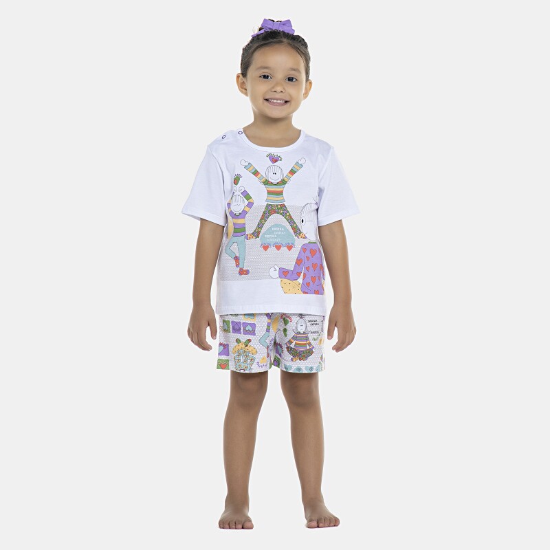 Pijama Feminino Baby Manga Curta e Short
