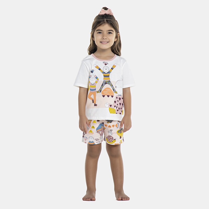 Pijama Feminino Baby Manga Curta e Short