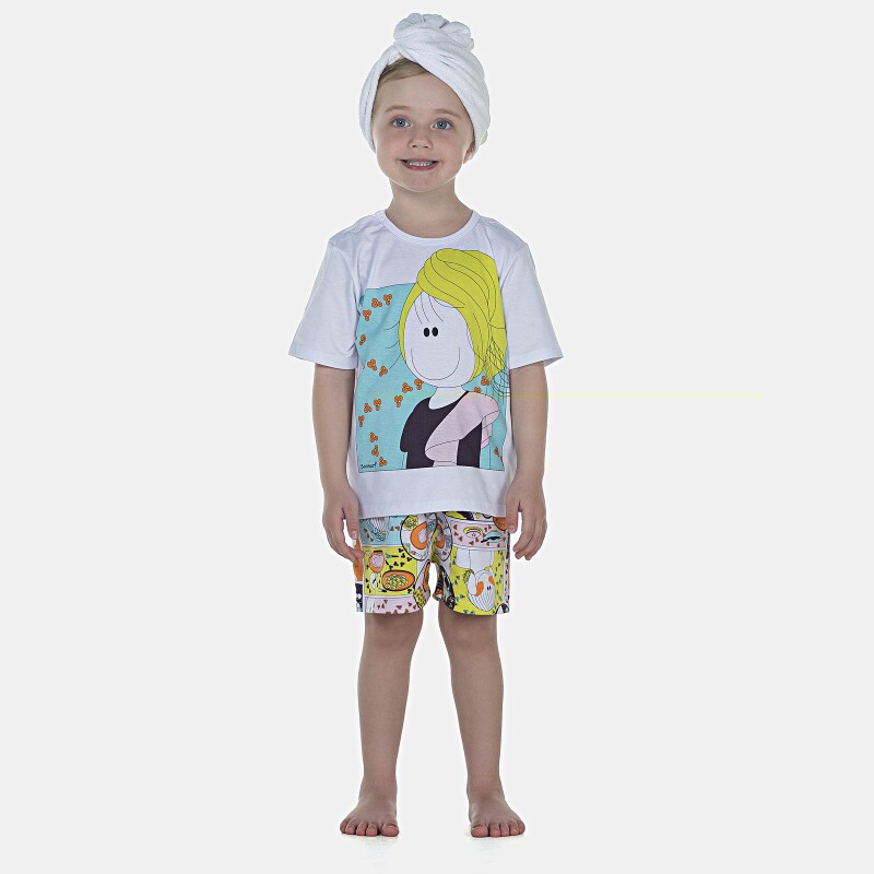 Pijama Feminino Baby Manga Curta e Short