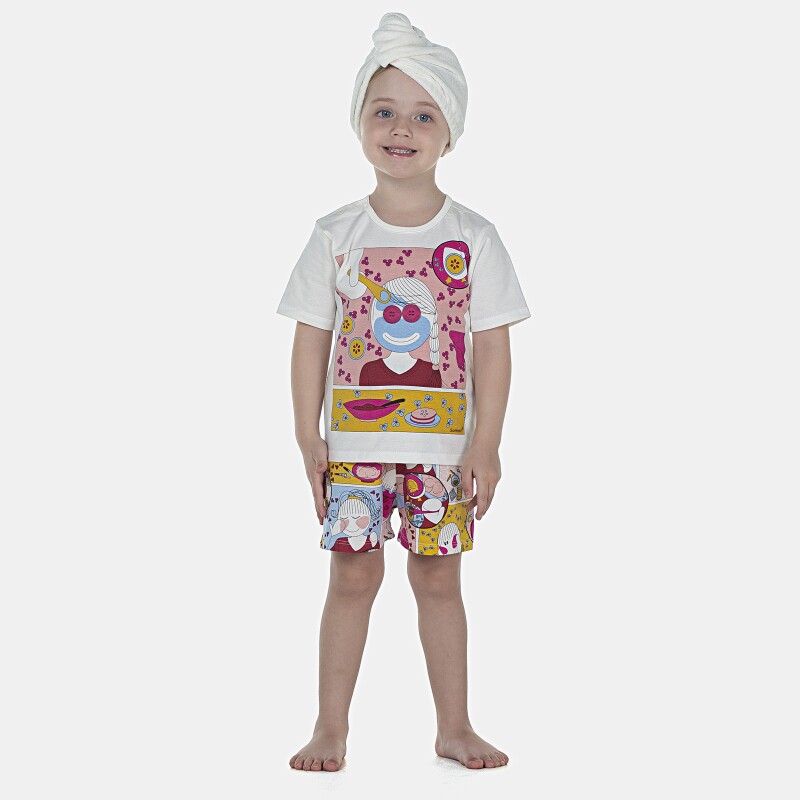 Pijama Feminino Baby Manga Curta e Short