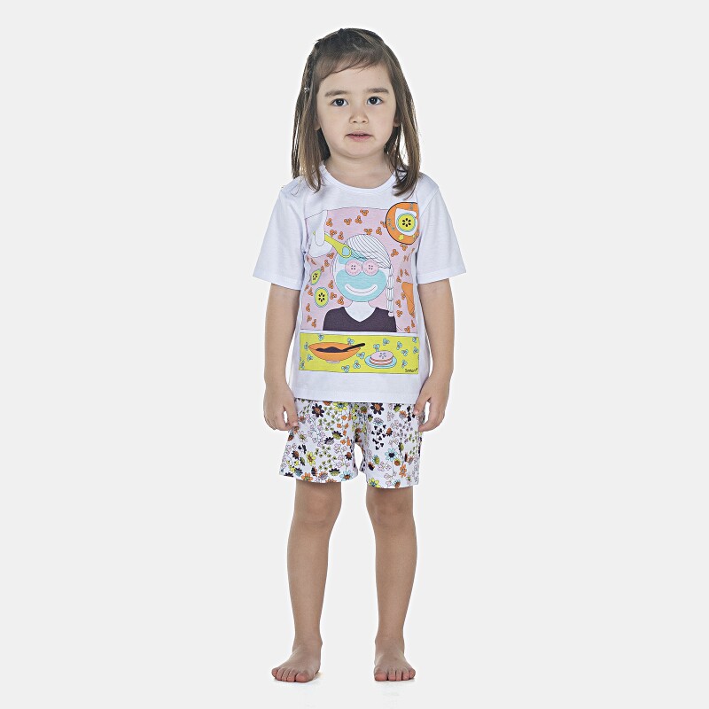 Pijama Feminino Baby Manga Curta e Short