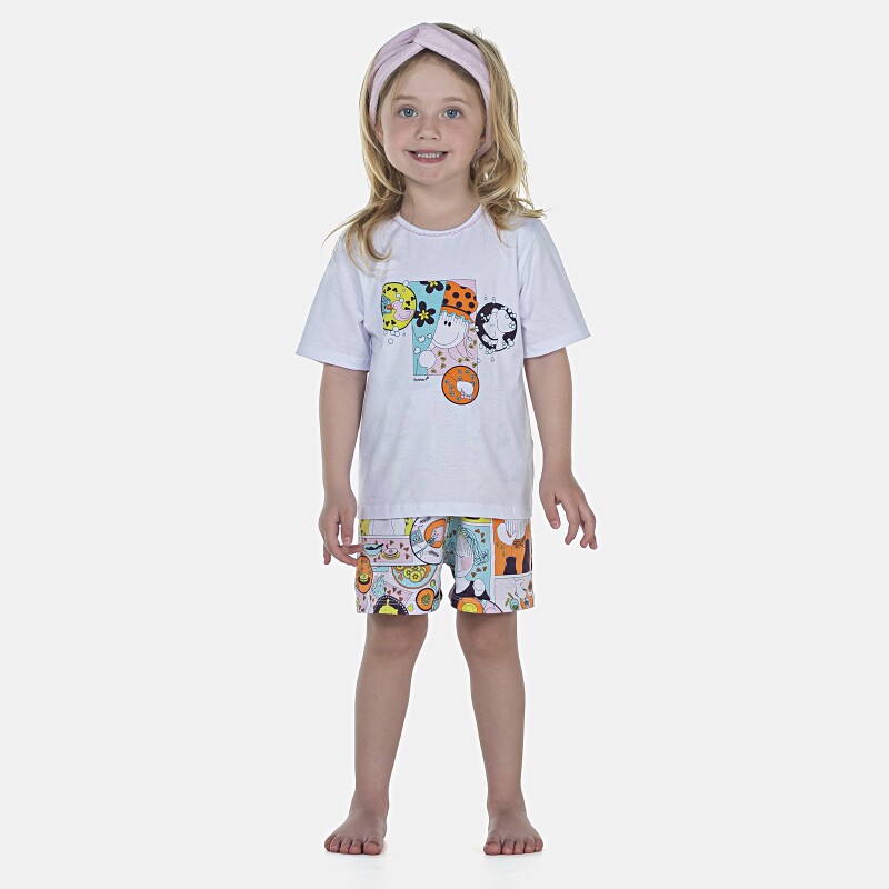 Pijama Feminino Baby Manga Curta e Short