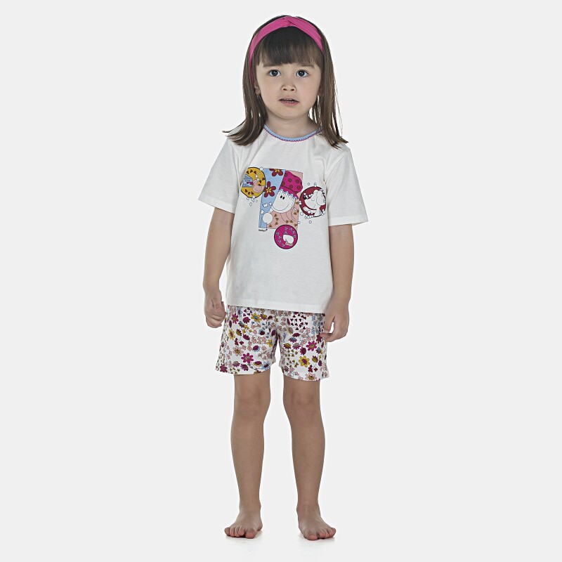 Pijama Feminino Baby Manga Curta e Short