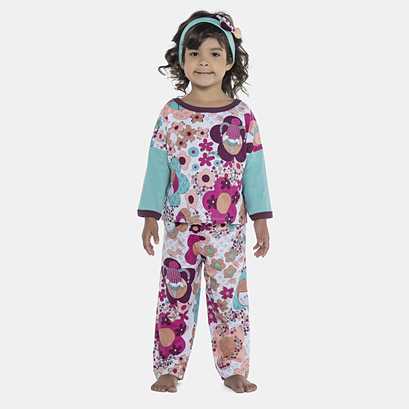 Pijama Feminino Baby Manga Longa e Calça