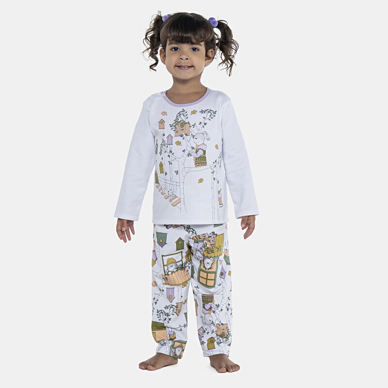 Pijama Feminino Baby Manga Longa e Calça Moletinho