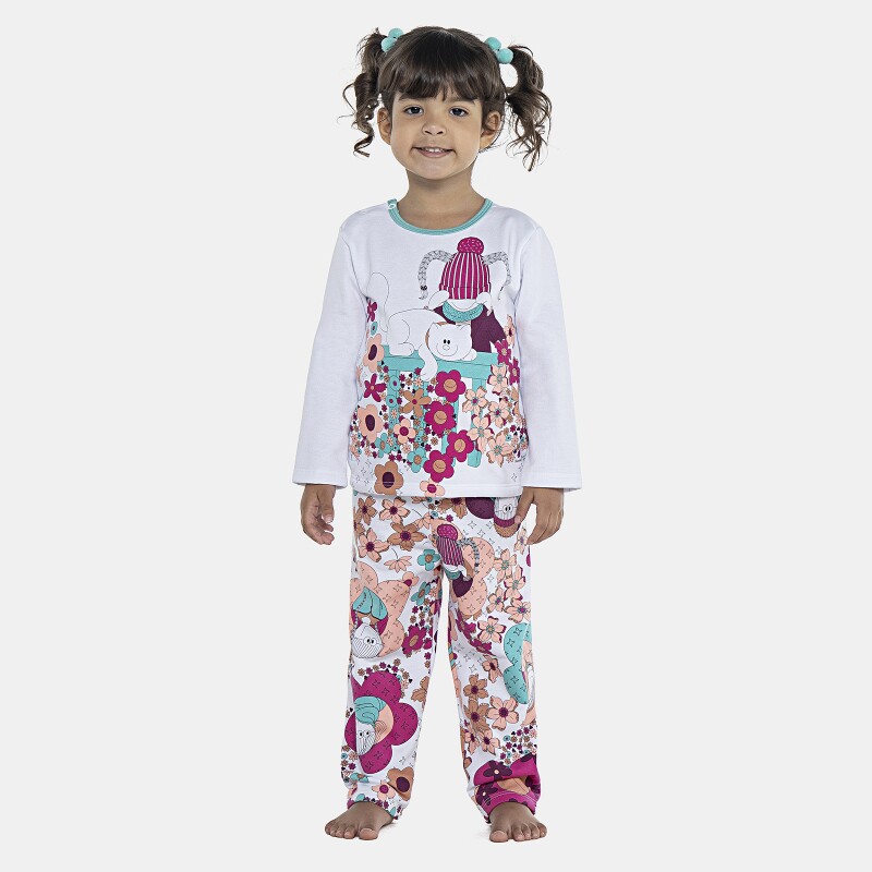 Pijama Feminino Baby Manga Longa e Calça Moletinho