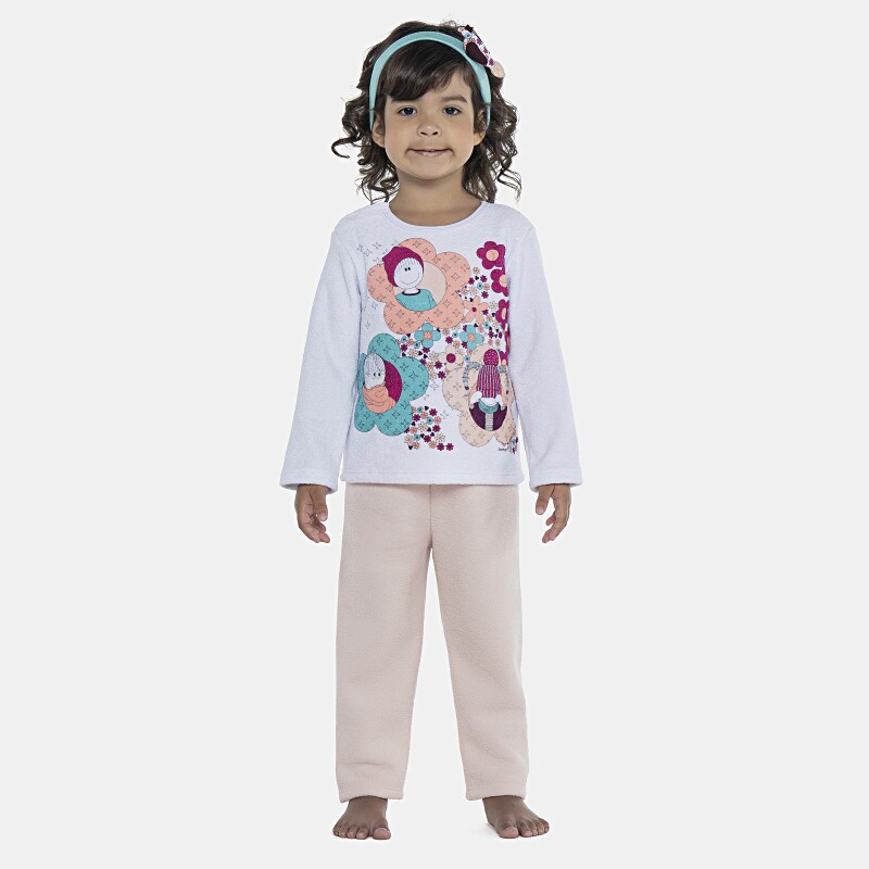 Pijama Feminino Baby Manga Longa e Calça Plush