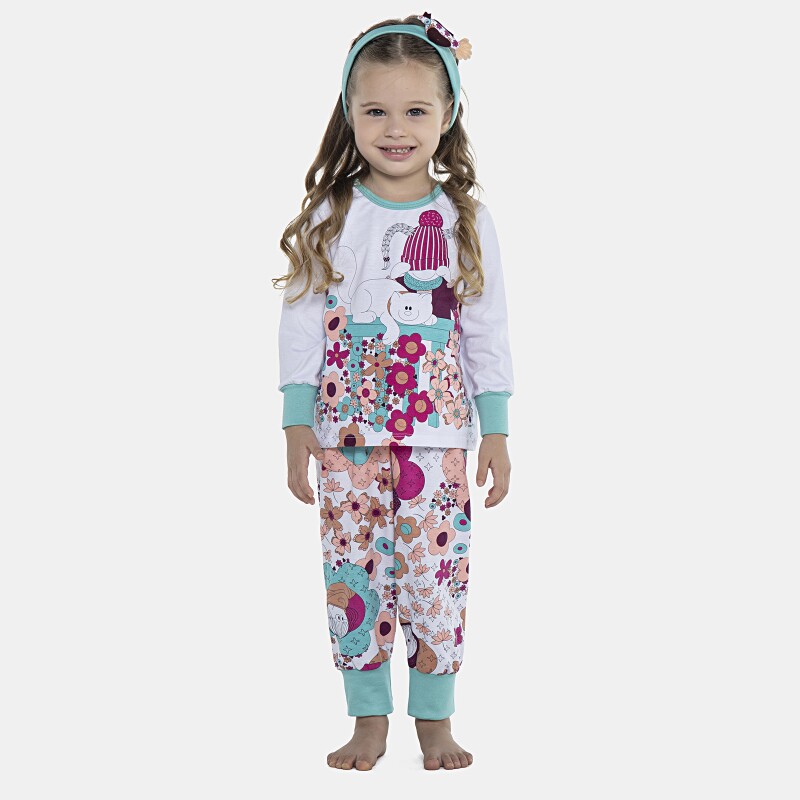 Pijama Feminino Baby Manga Longa e Calça Com Punhos