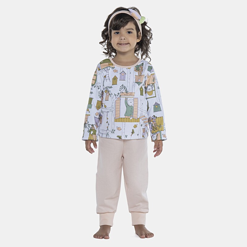 Pijama Feminino Baby Manga Longa e Calça