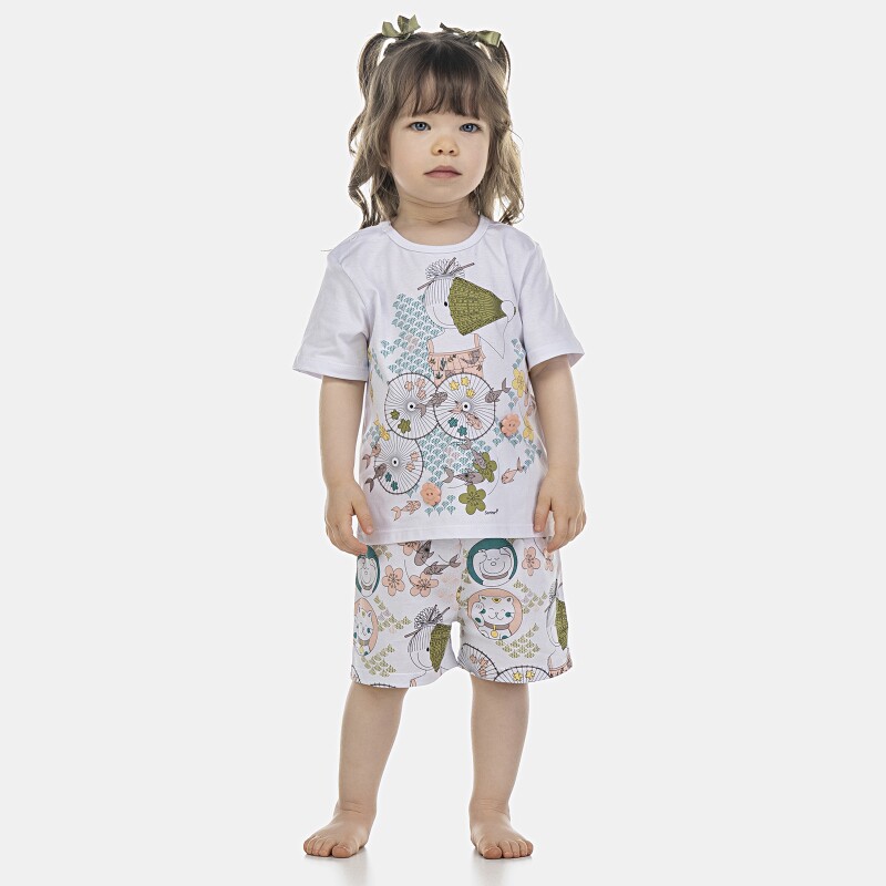Pijama Feminino Baby Manga Curta e Short