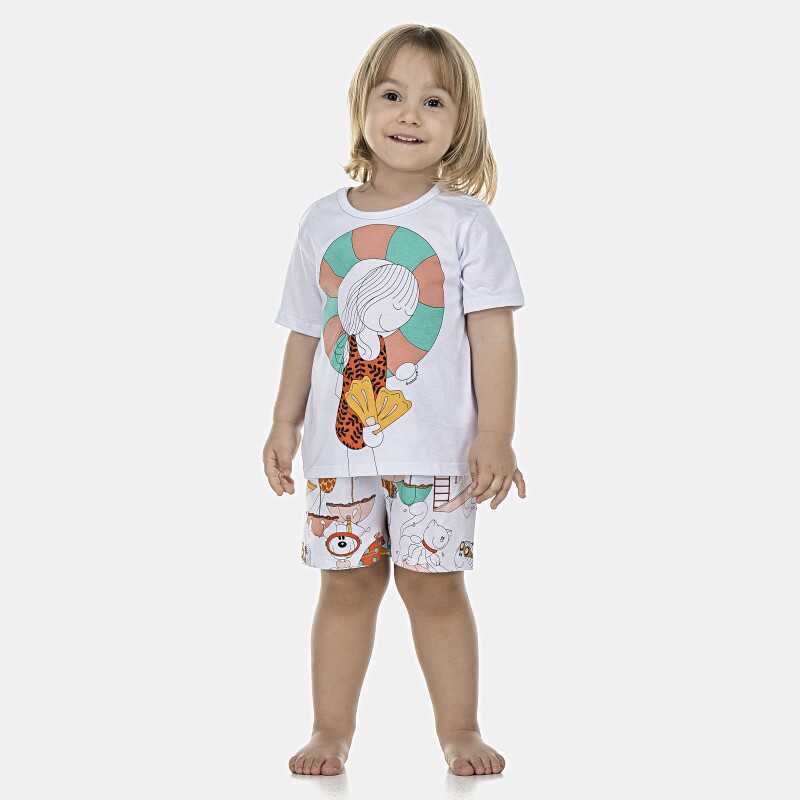 Pijama Feminino Baby Manga Curta e Short