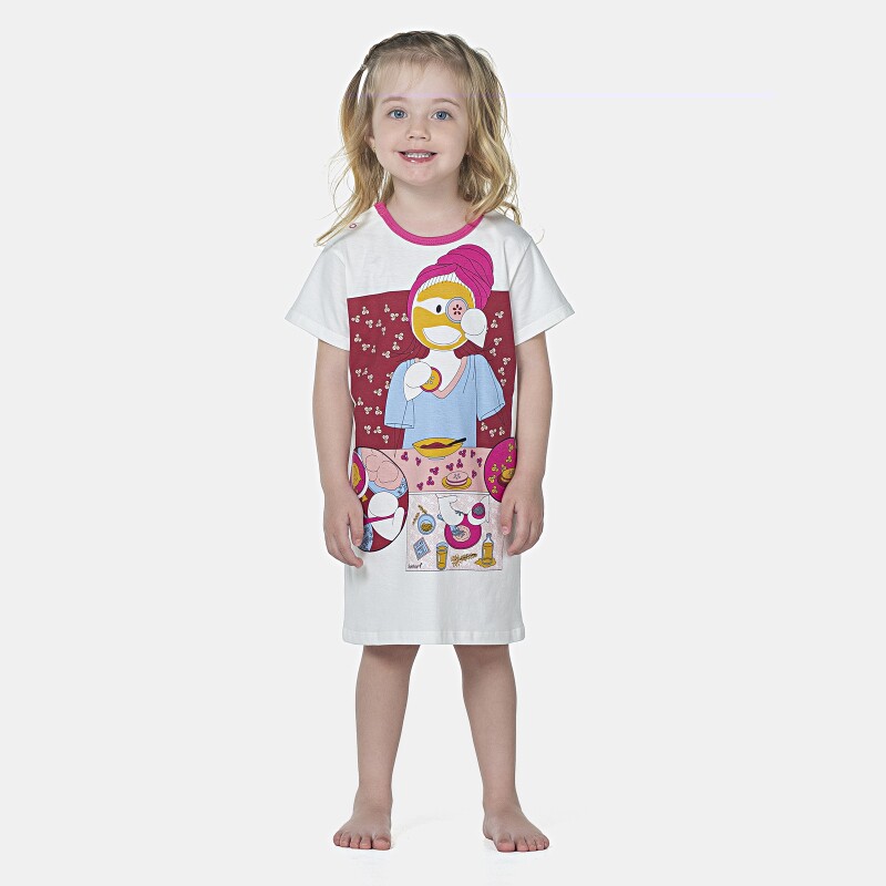 Camisão Feminino Baby Manga Curta