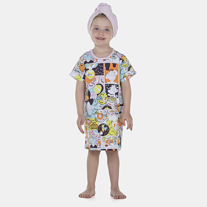 Camisão Feminino Baby Manga Curta
