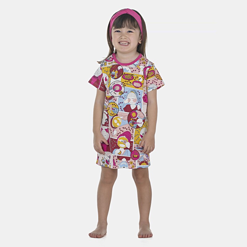 Camisão Feminino Baby Manga Curta