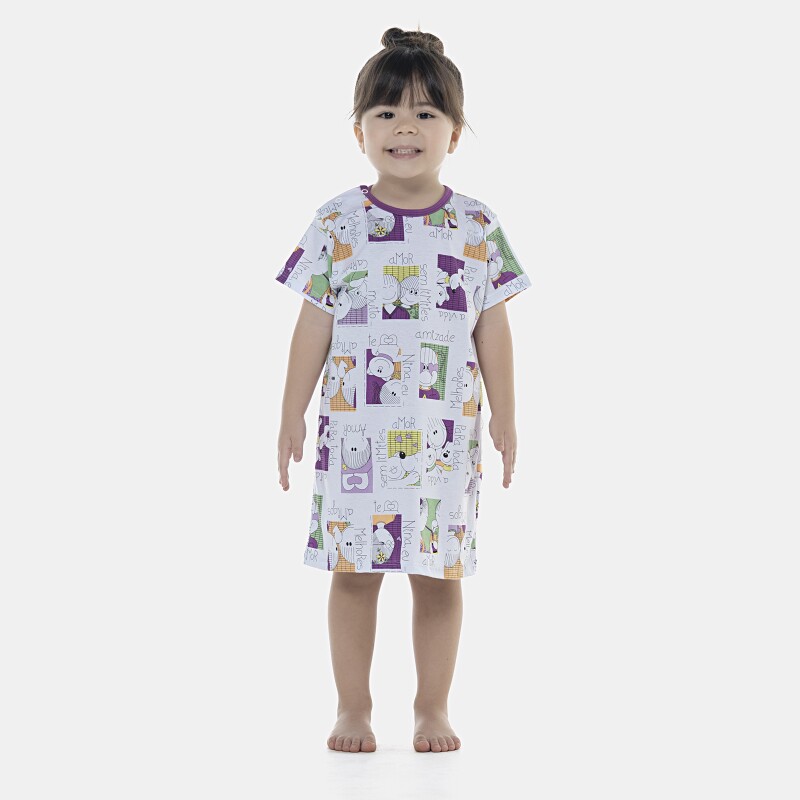 Camisão Feminino Baby Manga Curta