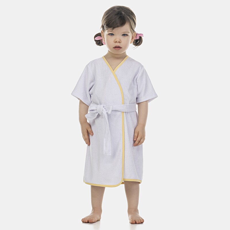 Roupão Feminino Baby Manga Curta Atoalhado
