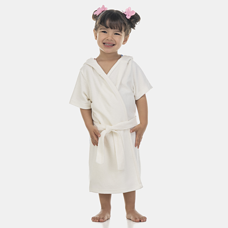 Roupão Feminino Baby Manga Curta Atoalhado