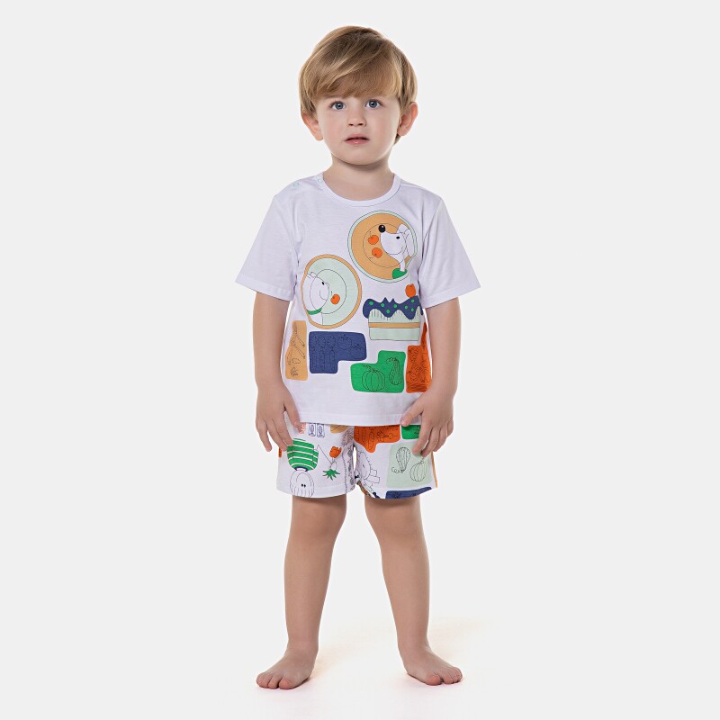 Pijama manga curta e short 