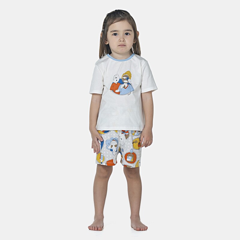 Pijama Baby Manga Curta e Short Unissex