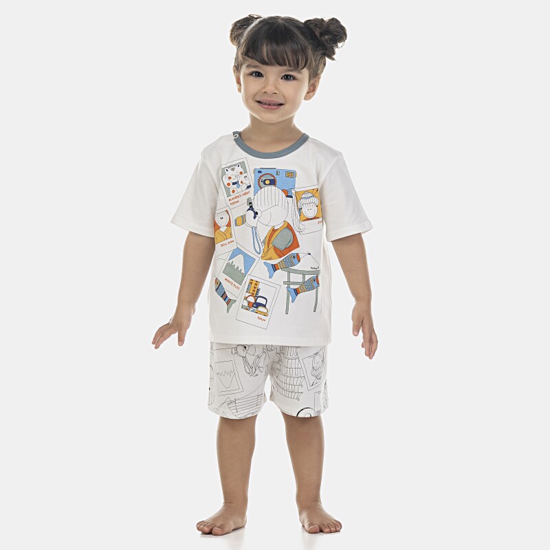 Pijama Baby Manga Curta e Short Unissex