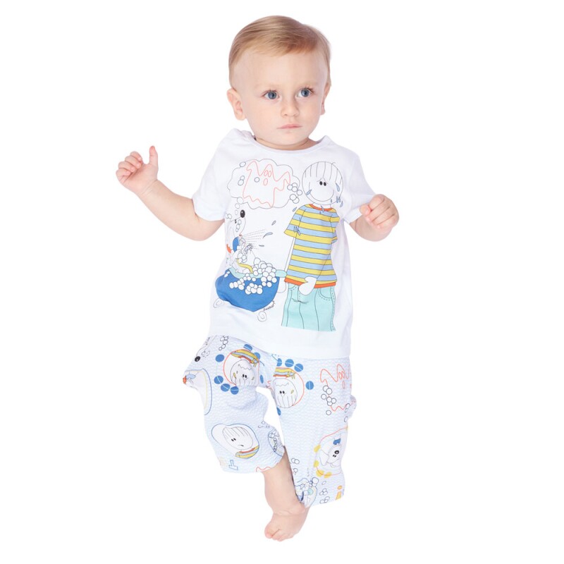 Pijama manga curta e calça