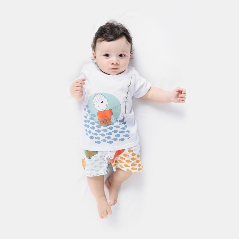 Pijama Masculino Bebe Manga Curta e Short