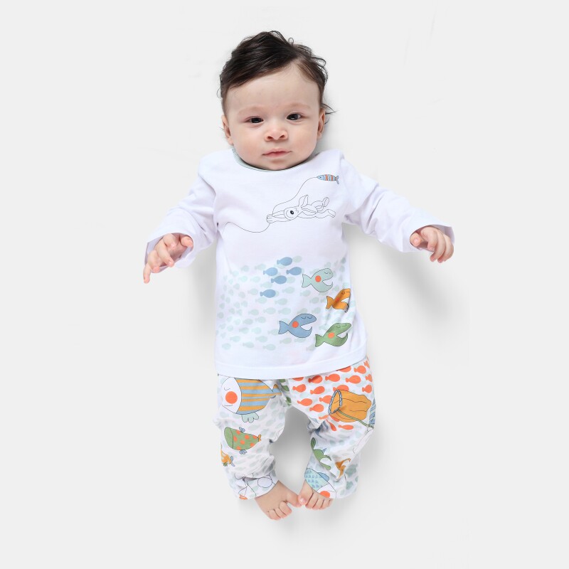 Pijama Masculino Bebe Manga Longa e Calça
