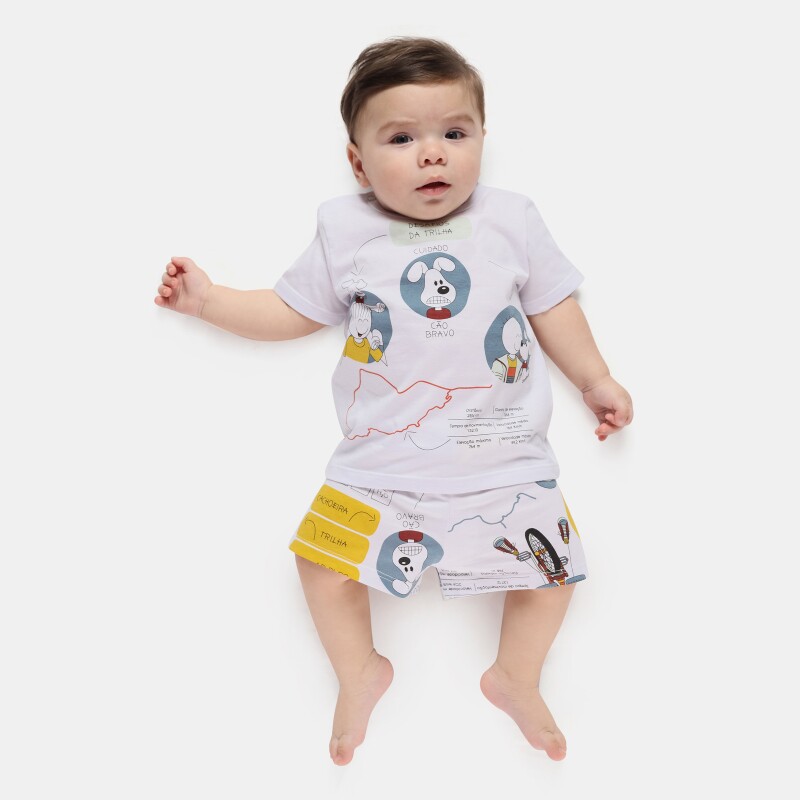 Pijama Masculino Bebe Manga Curta e Short