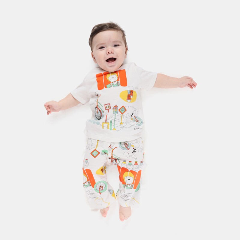 Pijama Manga Curta e Calça