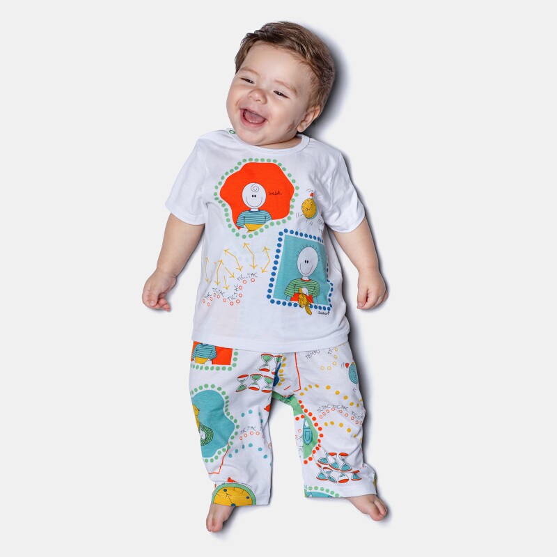 Pijama Manga Curta e Calça