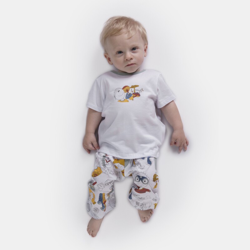 Pijama Bebê Menino manga curta e Calça 