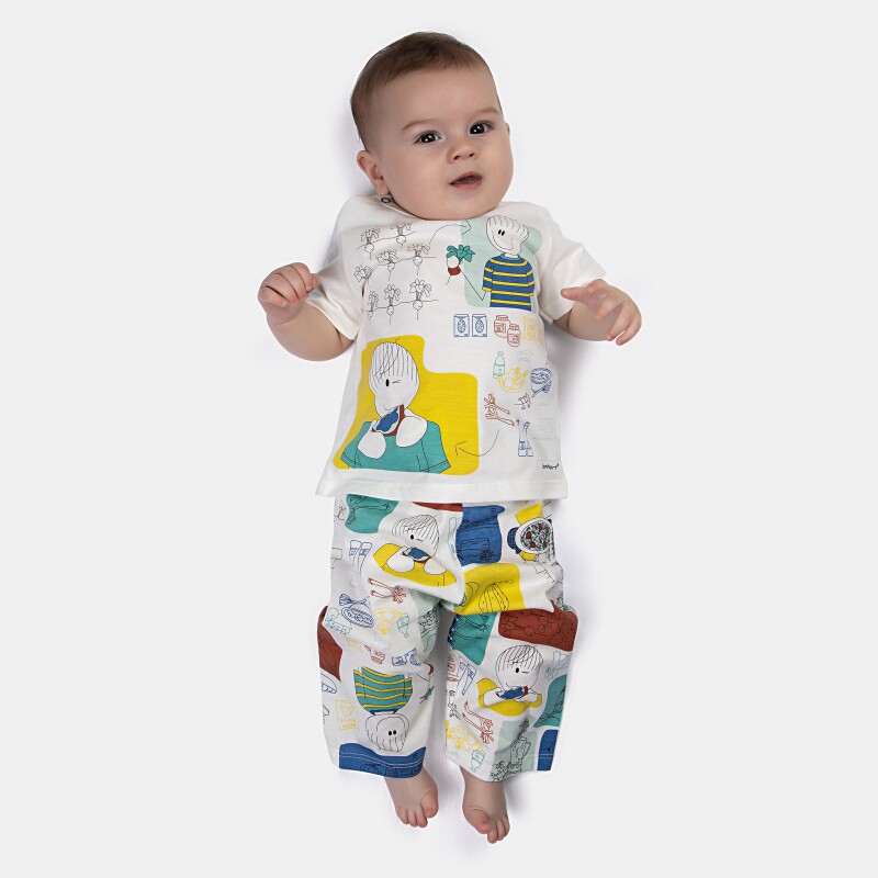 Pijama manga curta e calça