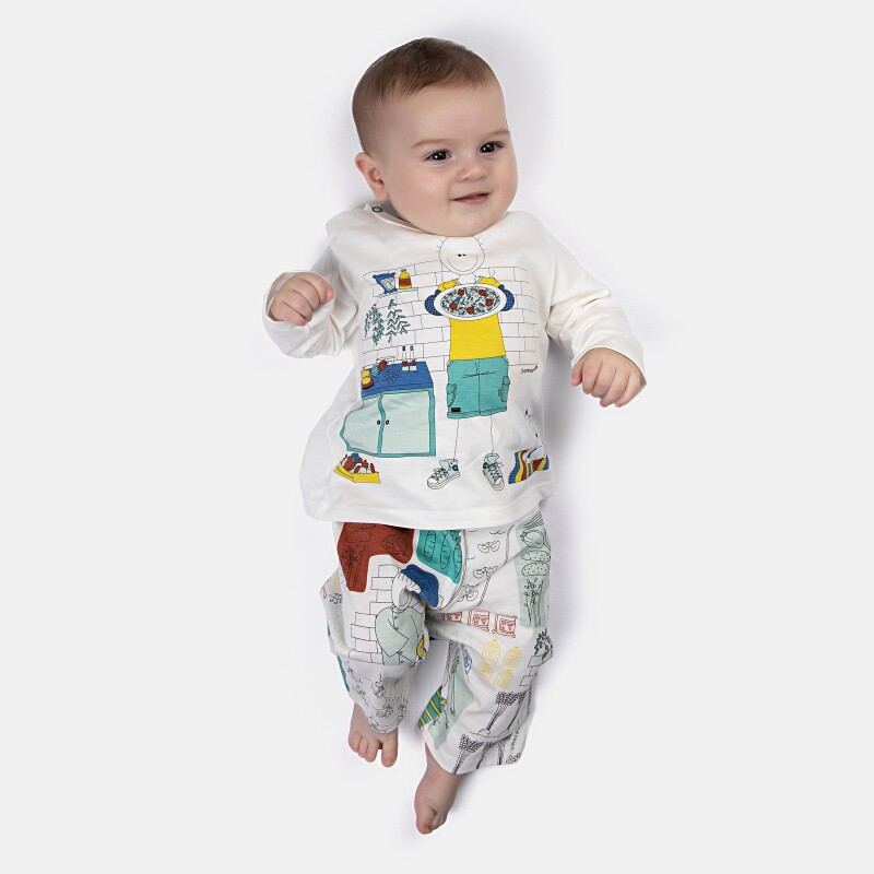 Pijama manga longa e calça 