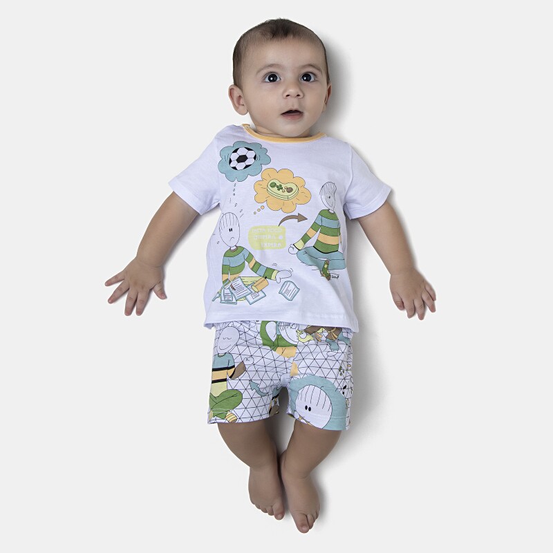 Pijama Masculino Bebe Manga Curta e Short