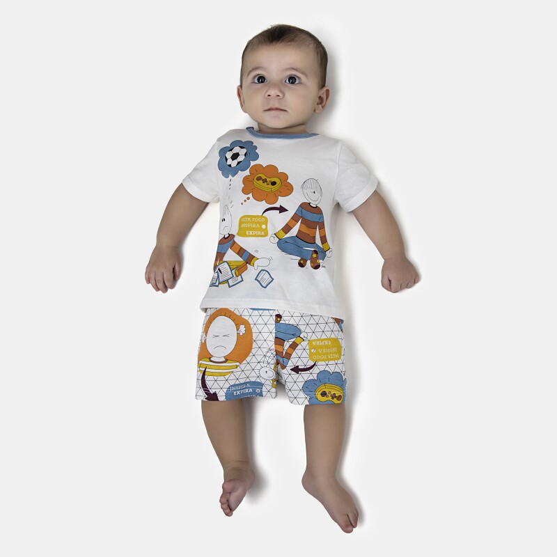 Pijama Masculino Bebe Manga Curta e Short