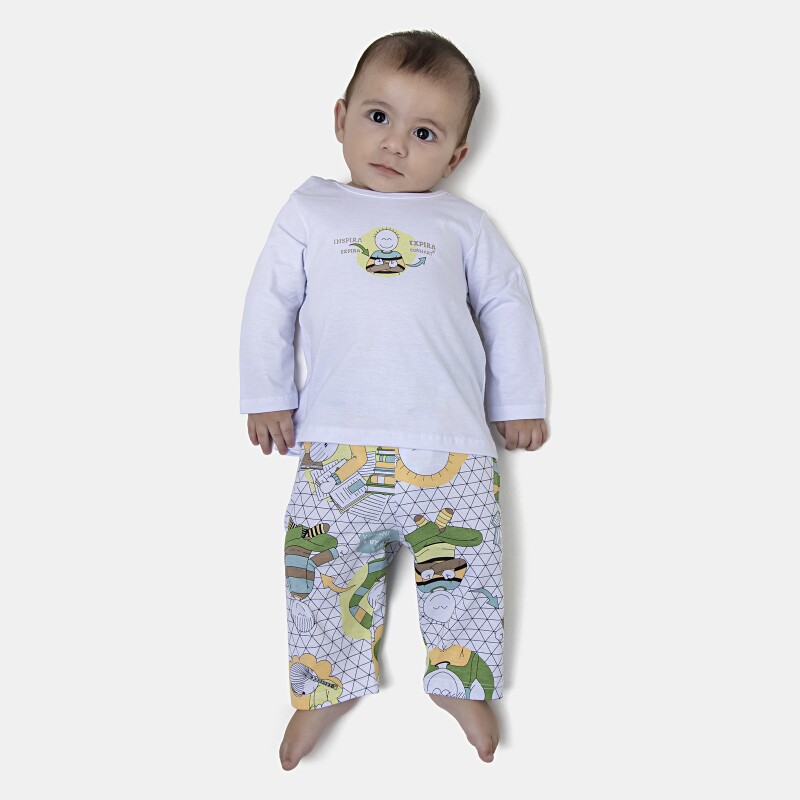 Pijama Masculino Bebe Manga Longa e Calça