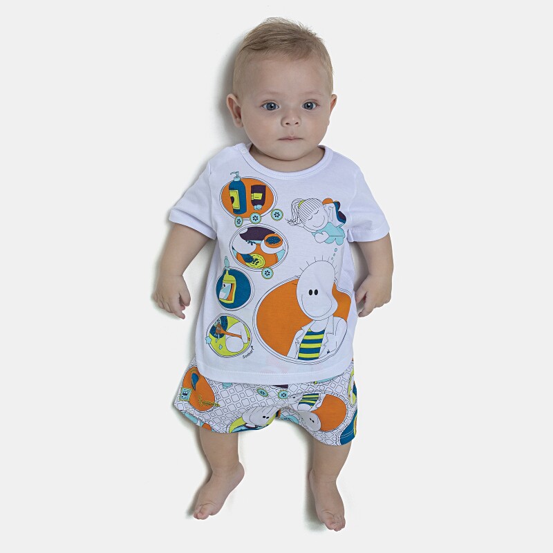 Pijama Masculino Bebe Manga Curta e Short