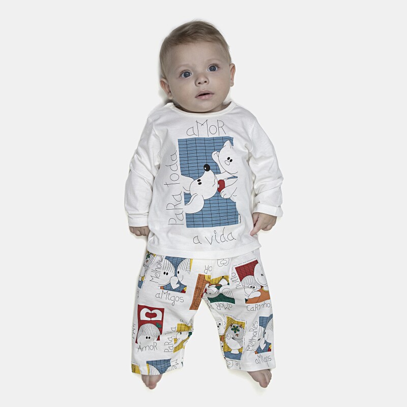 Pijama Masculino Bebe Manga Longa e Calça