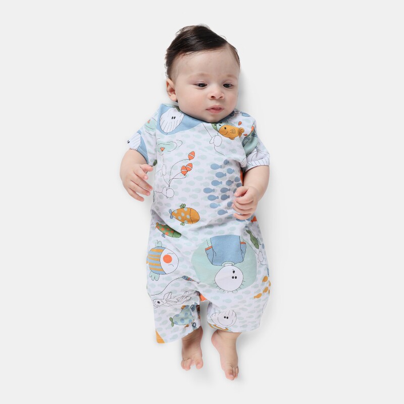 Macacão Masculino Bebe Manga Curta