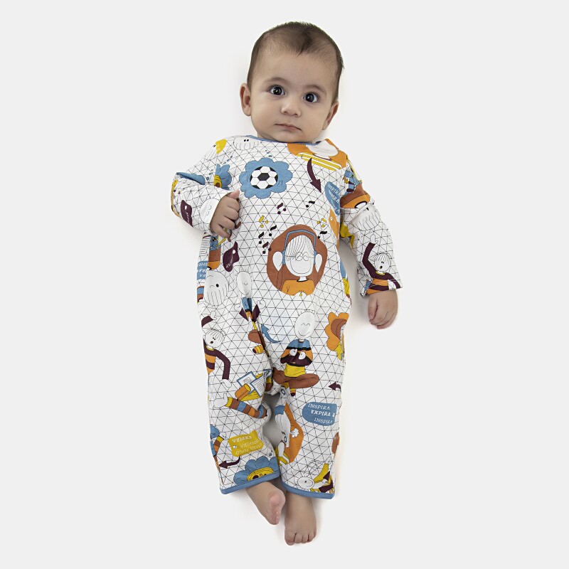 Macacão Masculino Bebe Manga Longa