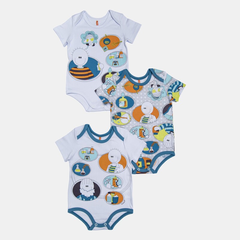 Kit Body Masculino Bebe Manga Curta