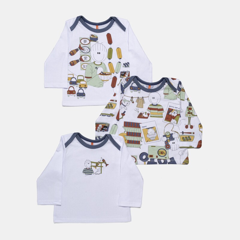 Kit Pagão Masculino Bebê Manga Longa