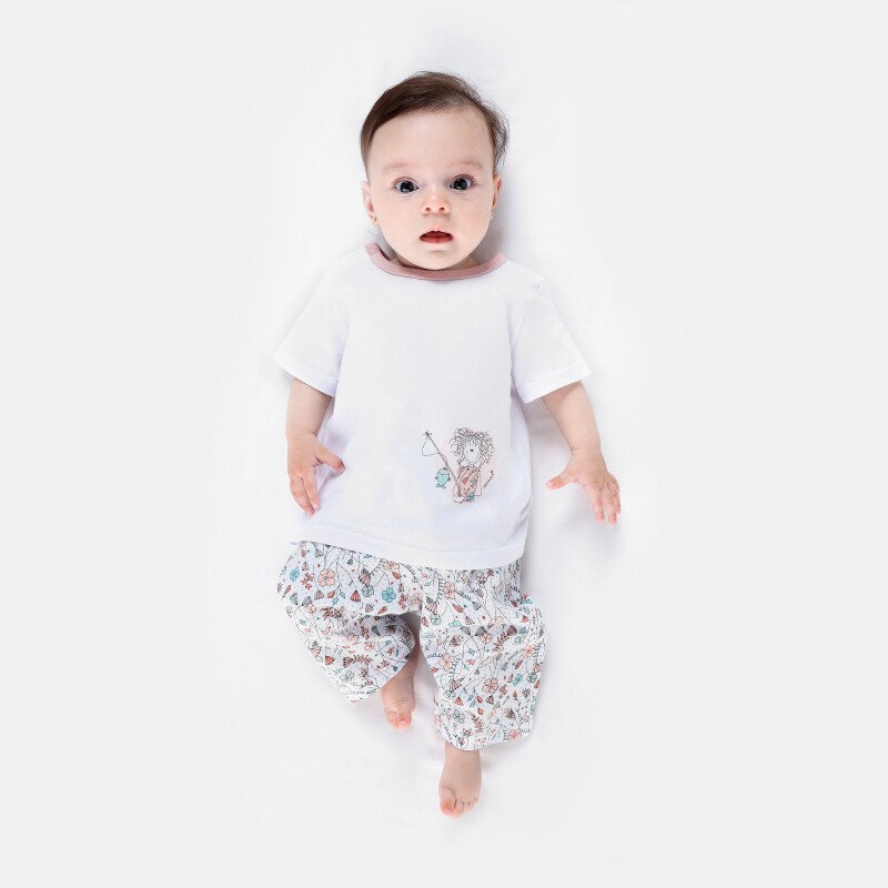 Pijama manga curta e calça